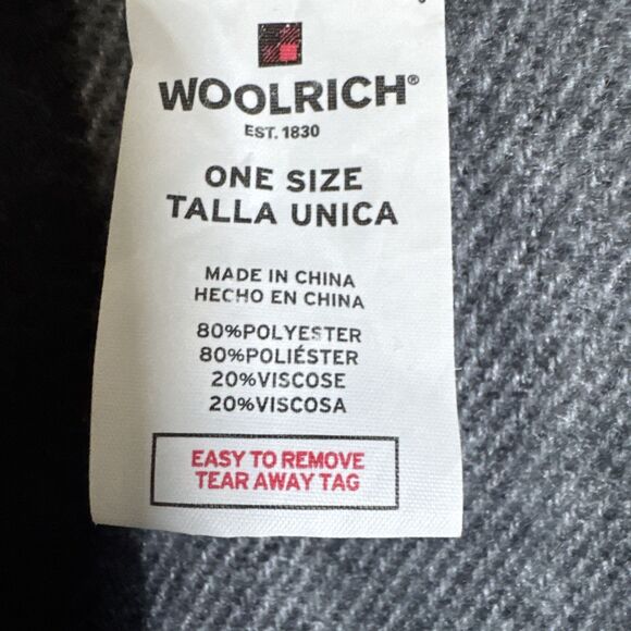 Woolrich Blanket Wrap Shawl Womens One Size Black Plaid Cozy - Picture 4 of 6